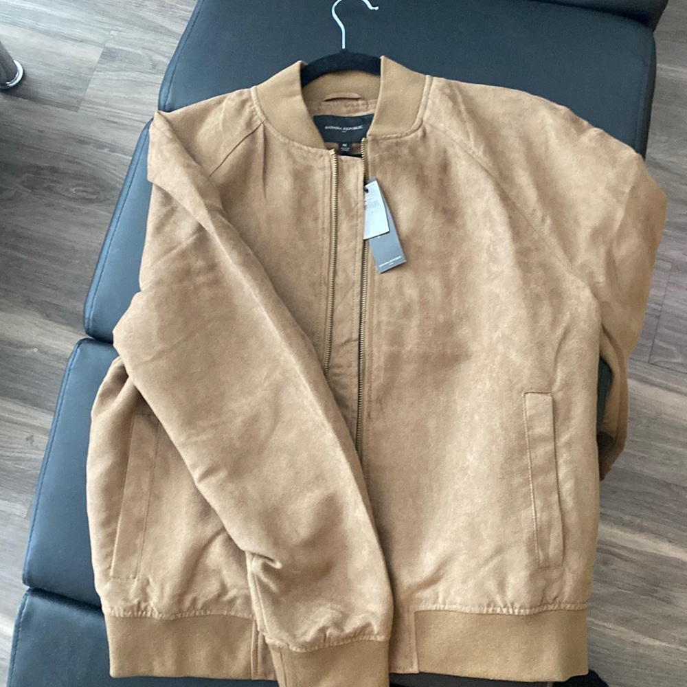 Brand new Banana Republic suede jacket, khaki/brown, M